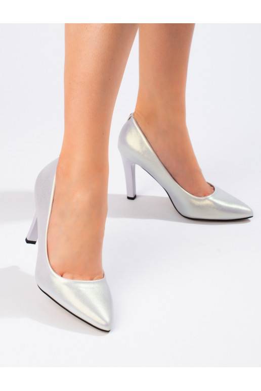 Hõbedat värvi  poolsaapad kõrge kontsaga Shelovet