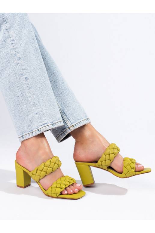 Rohelist värvi plecione klapaki kõrge kontsaga Shelovet