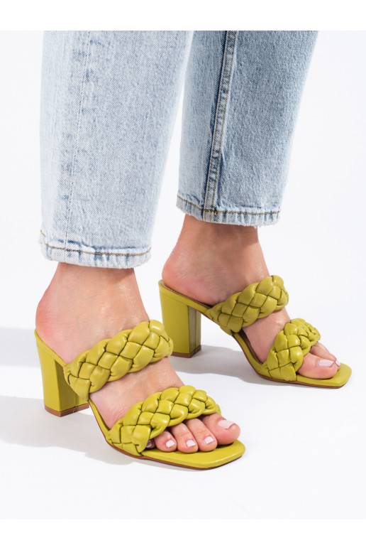 Rohelist värvi plecione klapaki kõrge kontsaga Shelovet