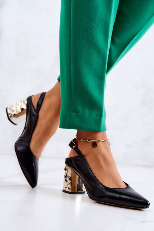 Kingad kõrge jämeda kontsaga mustad Kingad kõrge jämeda kontsaga mustad