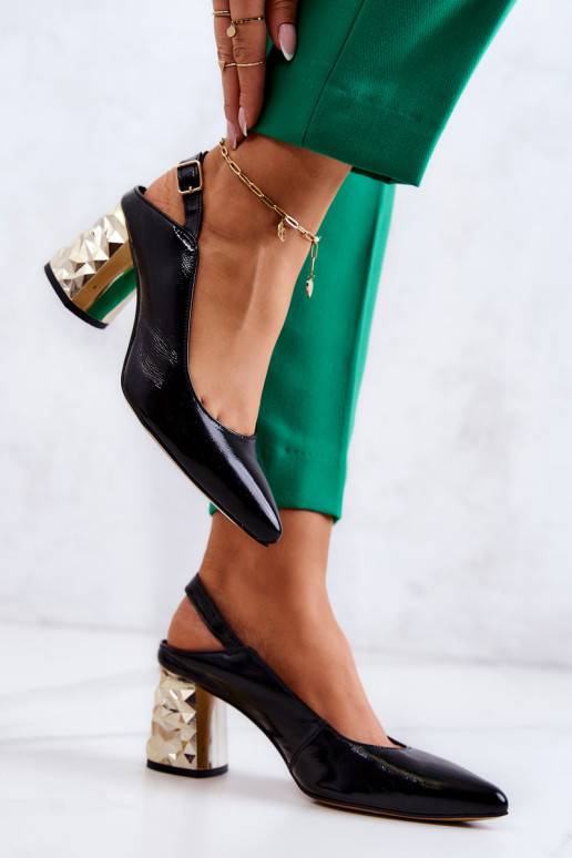 Kingad kõrge jämeda kontsaga mustad Kingad kõrge jämeda kontsaga mustad