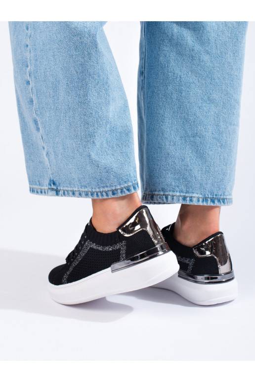 tekstiilist kingad platvormiga Shelovet Mustad