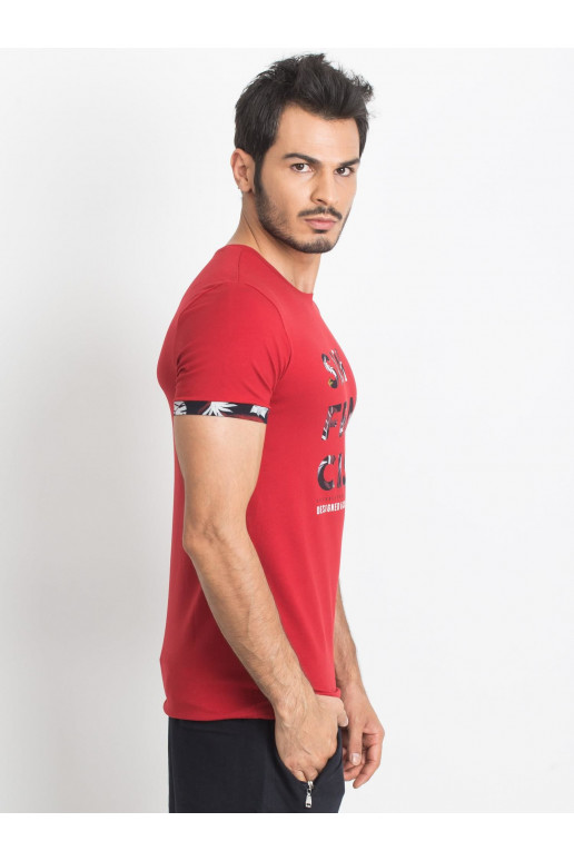 TOMMY LIFE Punane meeste T-särk kirjaga TOMMY LIFE Punane meeste T-särk kirjaga