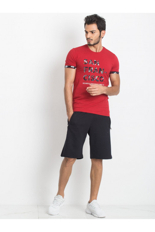 TOMMY LIFE Punane meeste T-särk kirjaga TOMMY LIFE Punane meeste T-särk kirjaga