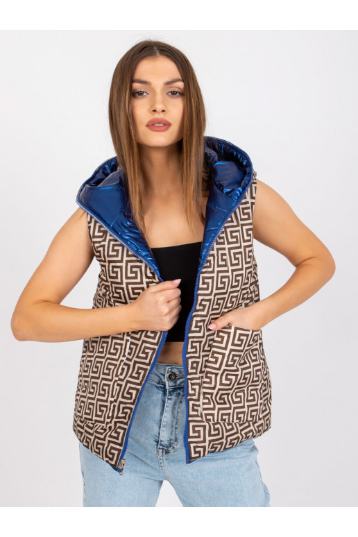 Sinine pööratav Addisoni kapuutsiga vest Sinine pööratav Addisoni kapuutsiga vest