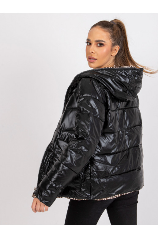 Must ümberpööratav kapuutsiga jope Arta Must ümberpööratav kapuutsiga jope Arta