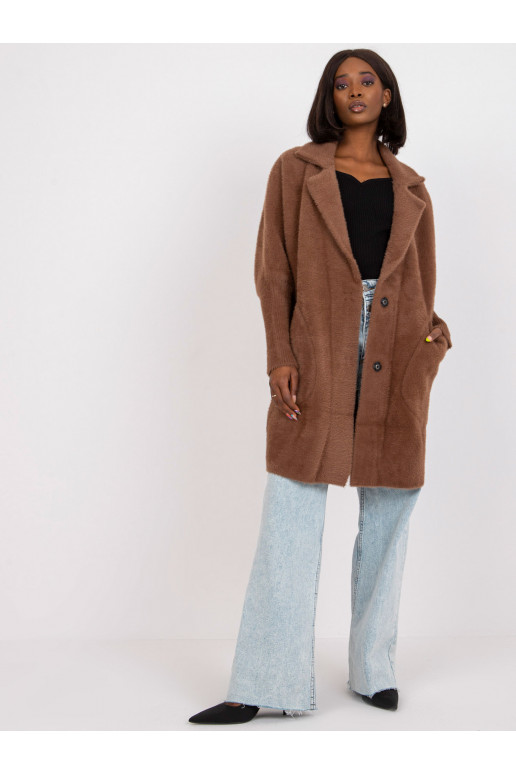 Pruun naiste villase alpaka mantel Pruun naiste villase alpaka mantel