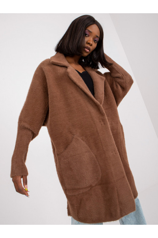 Pruun naiste villase alpaka mantel Pruun naiste villase alpaka mantel