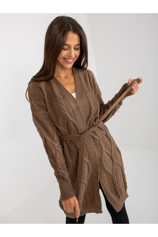 Pruun naiste kardigan palmikutega RUE...
