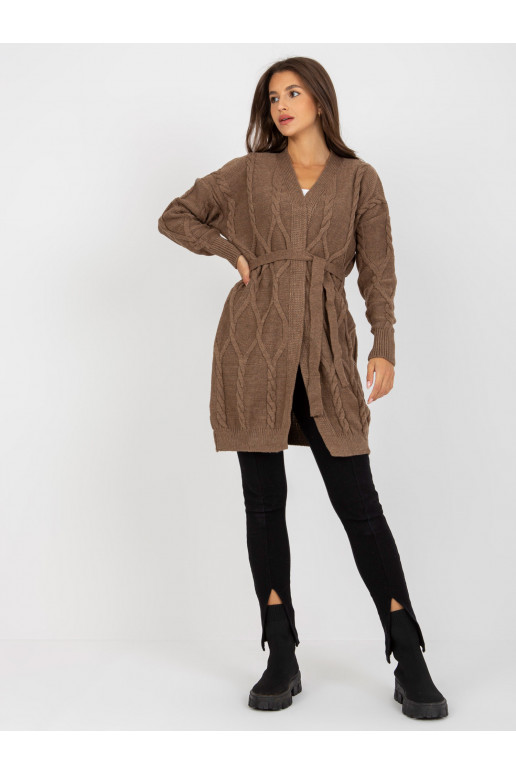 Pruun naiste kardigan palmikutega RUE...