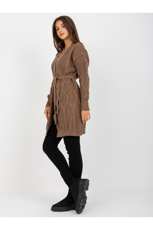 Pruun naiste kardigan palmikutega RUE...