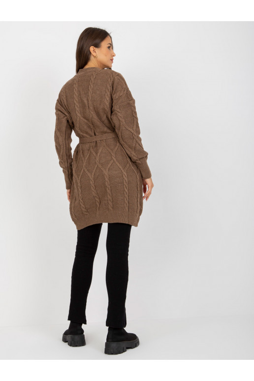 Pruun naiste kardigan palmikutega RUE...